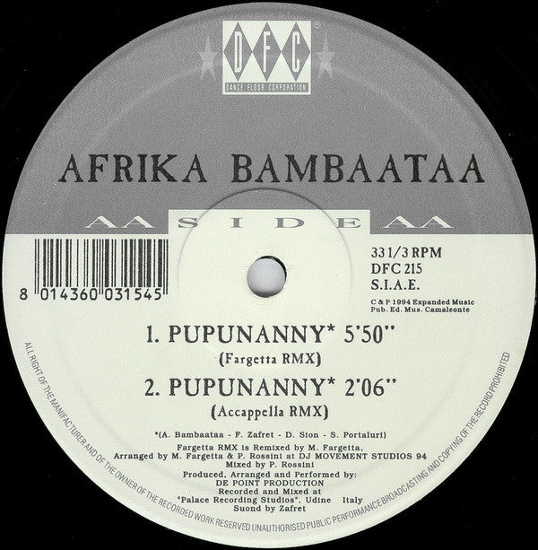 Afrika Bambaataa : Pupunanny (Remix) (12")