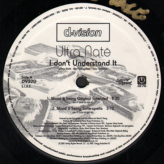 Ultra Naté : I Don't Understand It (12")