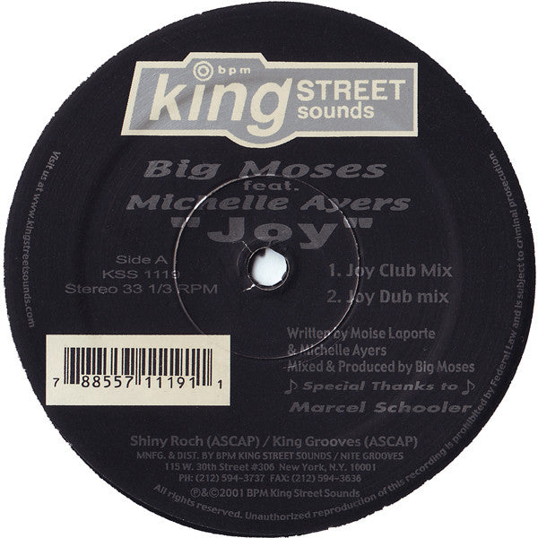 Big Moses Feat. Michelle Ayers : Joy (12")