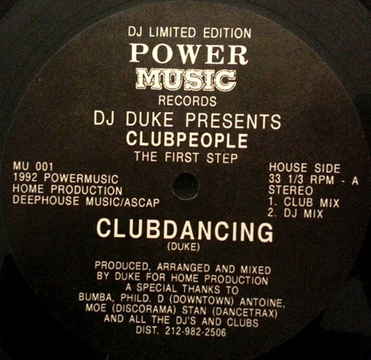 DJ Duke Presents Club People : The First Step (12", Ltd)