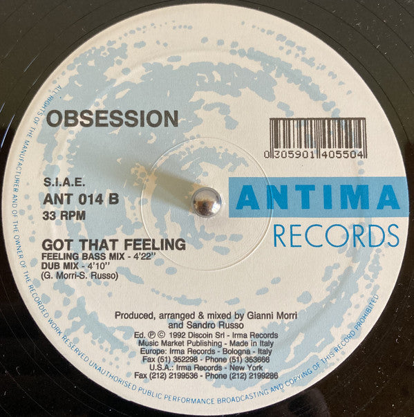 Obsession (8) : Got That Feeling (12")