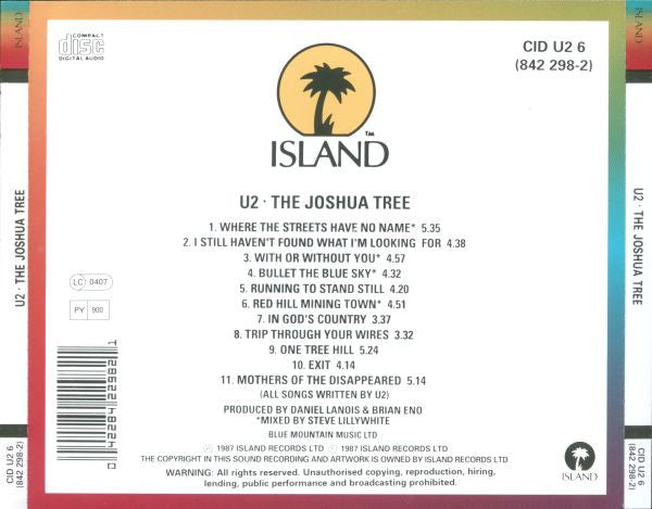 U2 : The Joshua Tree (CD, Album, RE, PMD)