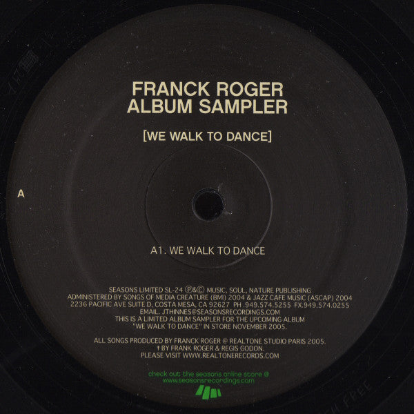 Franck Roger : We Walk To Dance (Album Sampler) (12", Ltd, Smplr)