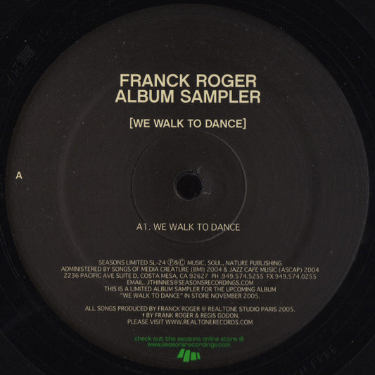 Franck Roger : We Walk To Dance (Album Sampler) (12", Ltd, Smplr)