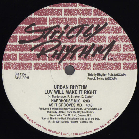 Urban Rhythm : Feel It Baby All Nite (12")