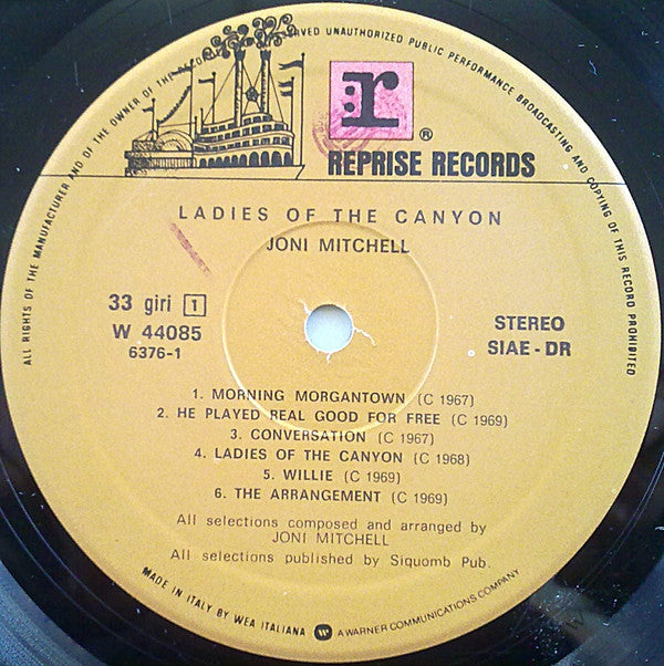 Joni Mitchell : Ladies Of The Canyon (LP, Album, RE, Gat)