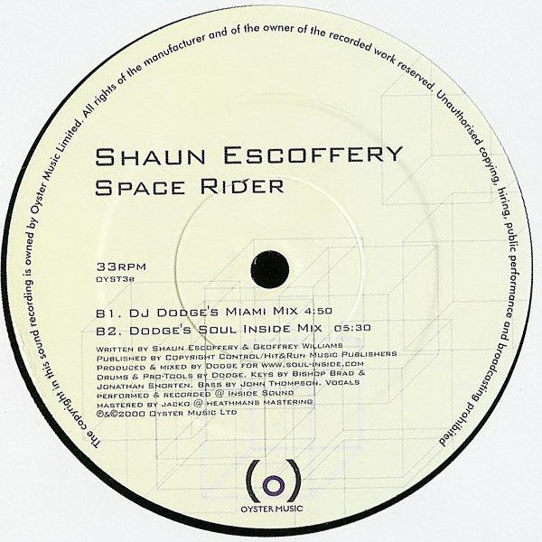 Shaun Escoffery : Space Rider (12", Single)