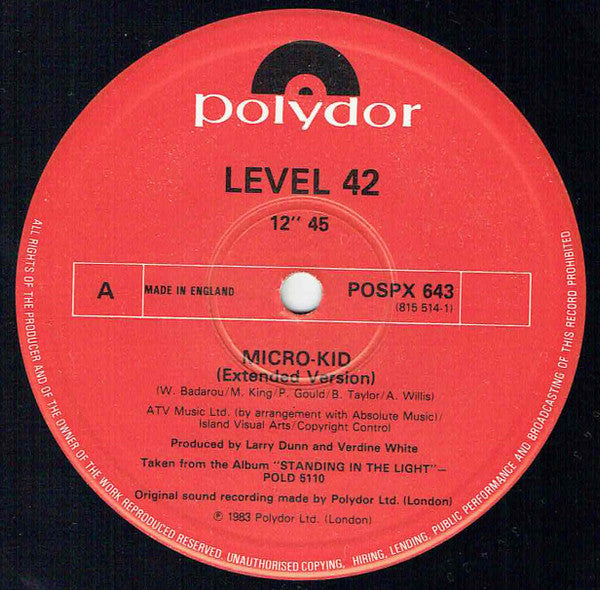 Level 42 : Micro-Kid (12", Single)