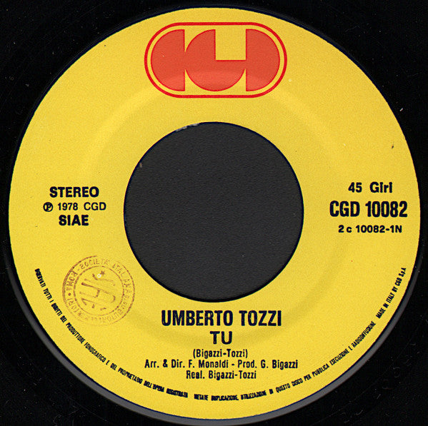 Umberto Tozzi : Tu (7", Single)