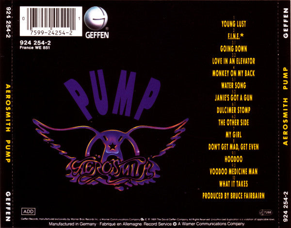 Aerosmith : Pump (CD, Album, RSA)