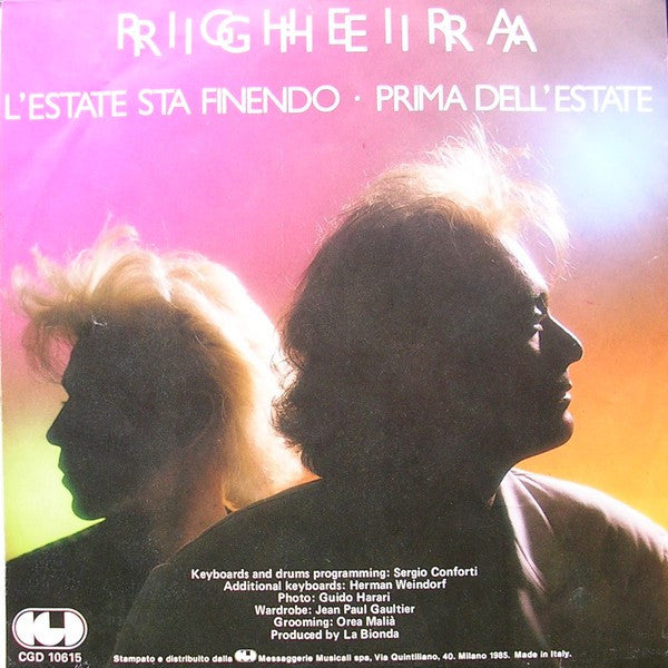 Righeira : L'Estate Sta Finendo (7", Single)