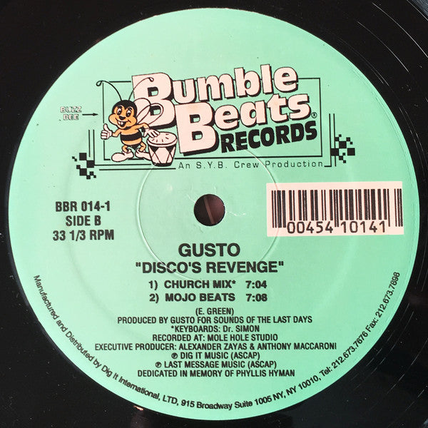 Gusto : Disco's Revenge (12")