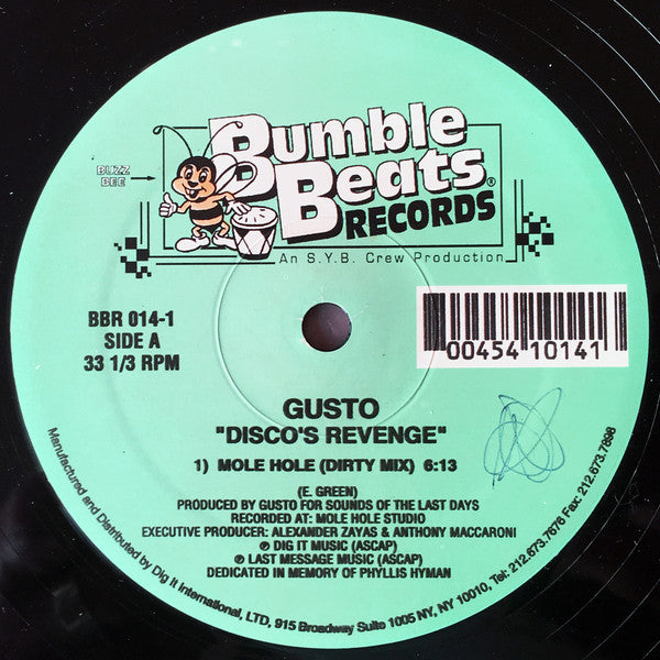 Gusto : Disco's Revenge (12")