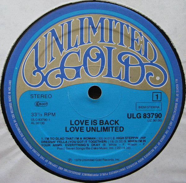 Love Unlimited : Love Is Back (LP, Album)