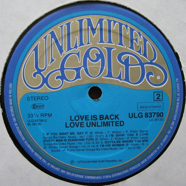 Love Unlimited : Love Is Back (LP, Album)