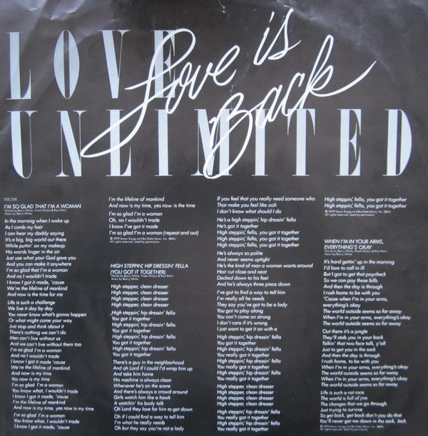 Love Unlimited : Love Is Back (LP, Album)