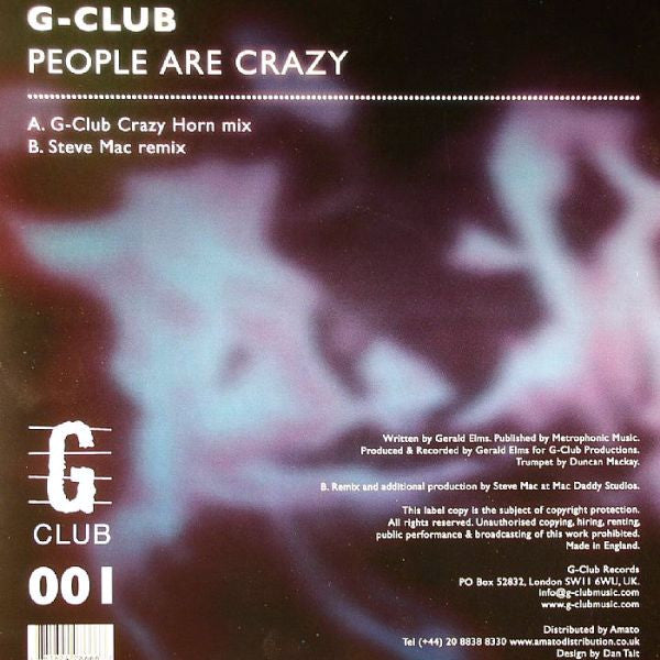 G-Club : People Are Crazy (Part 1) (12")