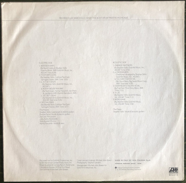 Stephen Stills : Stephen Stills Live (LP, Album)