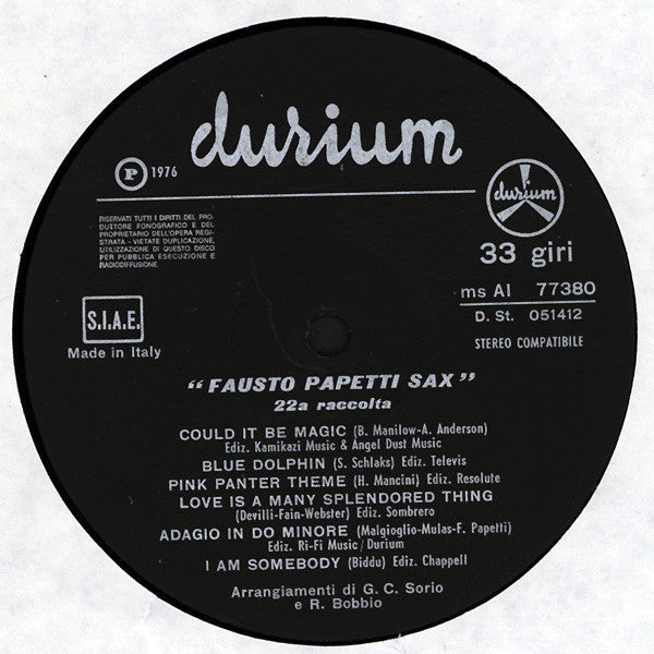 Fausto Papetti : 22ª Raccolta (LP, Album, Gat)