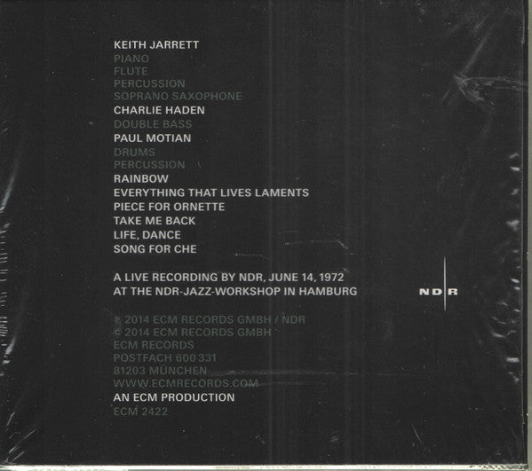 Keith Jarrett / Charlie Haden / Paul Motian : Hamburg '72 (CD, Album)