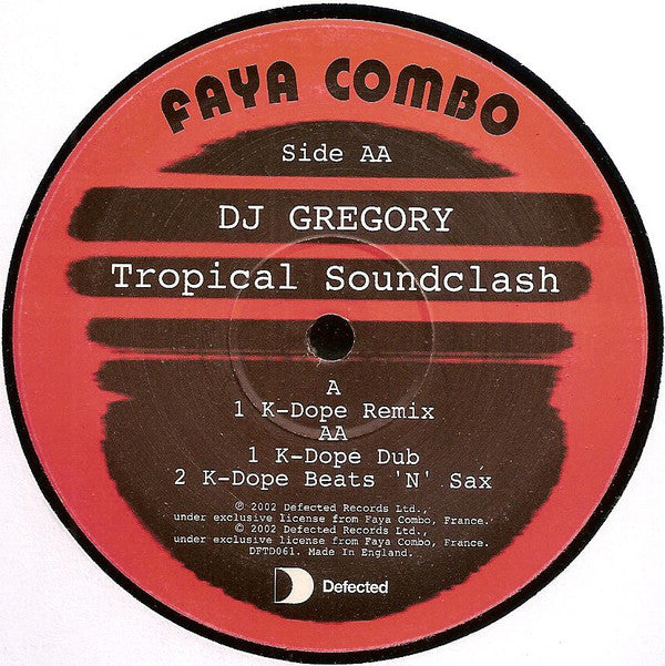 DJ Gregory : Tropical Soundclash (The Kenny Dope Mixes) (12")