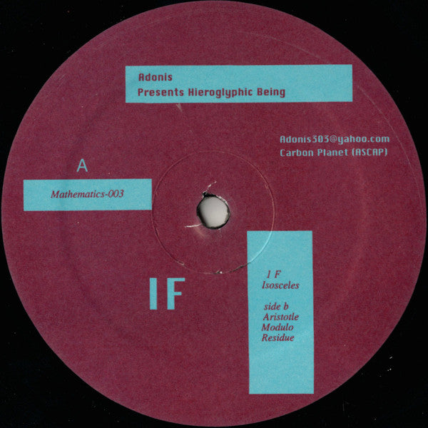 Adonis Presents Hieroglyphic Being : If (12")