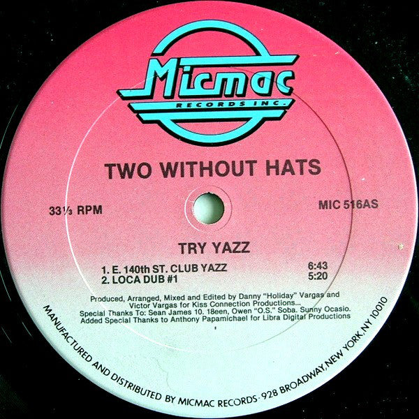 Two Without Hats : Try Yazz (12", Single)