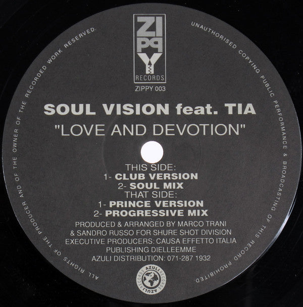 Soul Vision (2) Feat. Tia (12) : Love And Devotion (12")