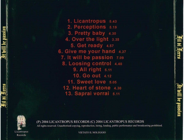 Fil Di Ferro : It Will Be Passion (CD, Album)