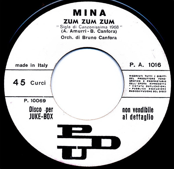 Mina (3) : Sacumdì Sacumdà  (7", Jukebox)