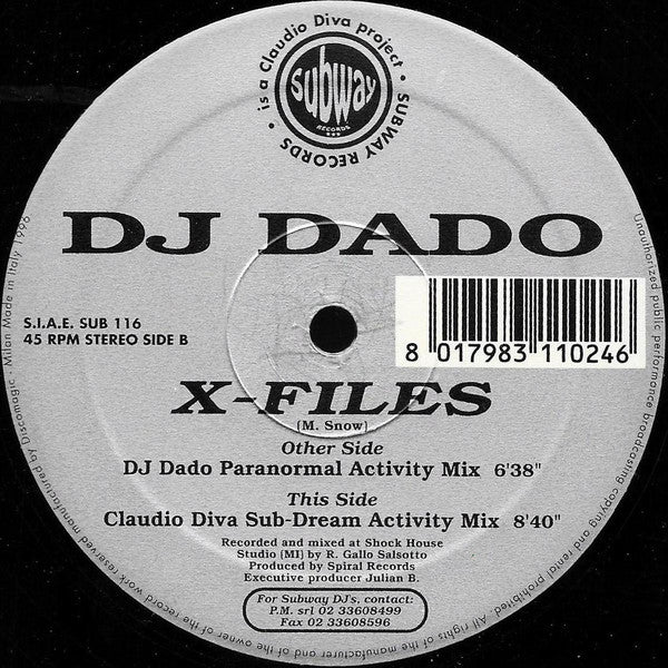 DJ Dado : X-Files (12")