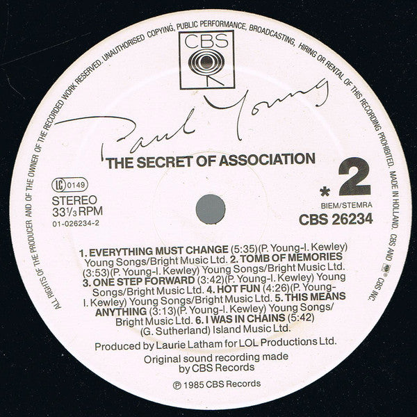 Paul Young : The Secret Of Association (LP, Album)