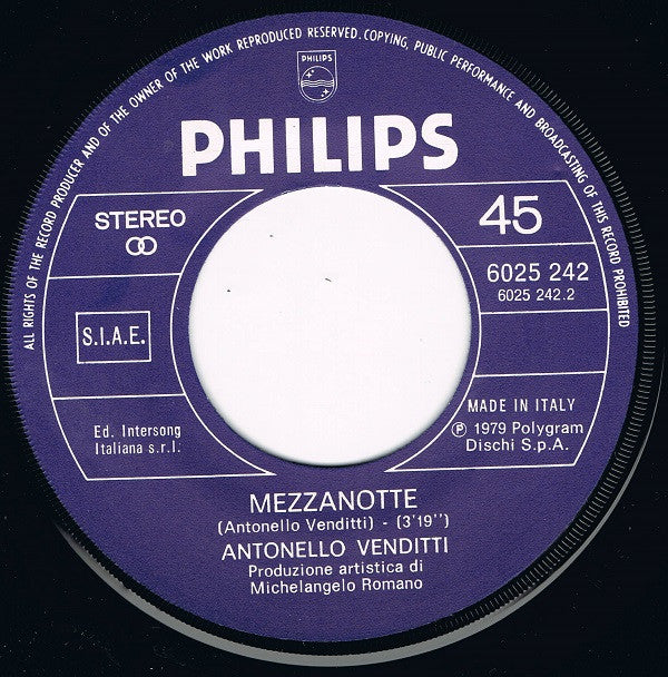 Antonello Venditti : Buona Domenica (7", Single, Bro)