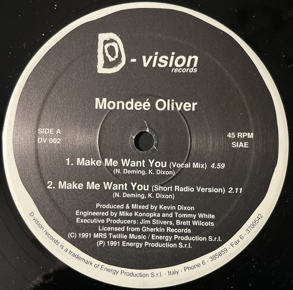 Mondeé Oliver : Make Me Want You (12")