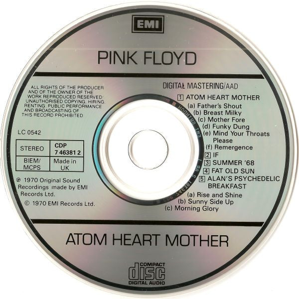 Pink Floyd : Atom Heart Mother (CD, Album, RE, RP)