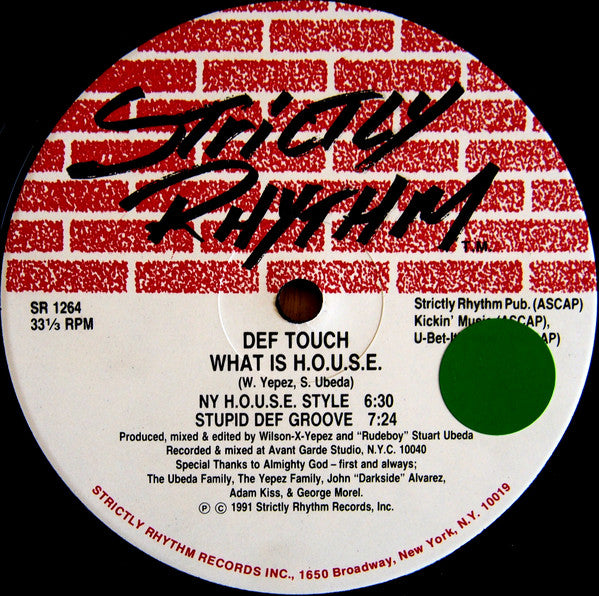 Def Touch : What Is H.O.U.S.E. / Nasty Rhythm (12")