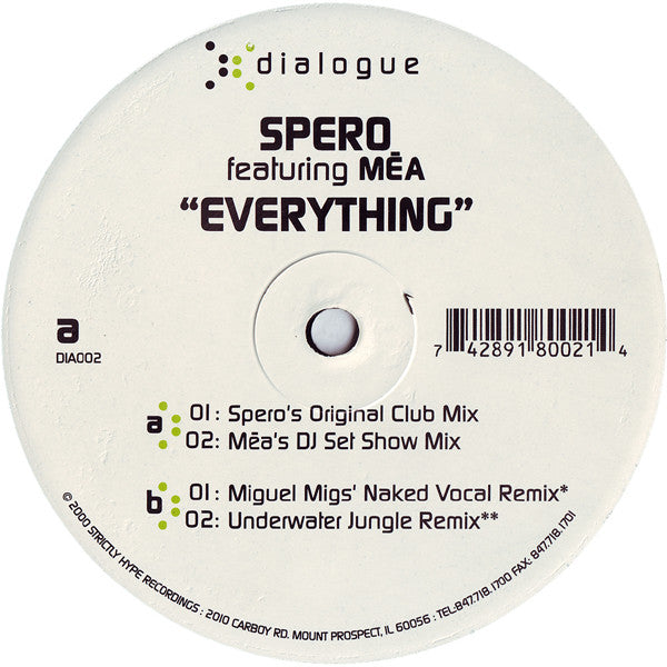 Spero* Featuring Mēa* : Everything (12")