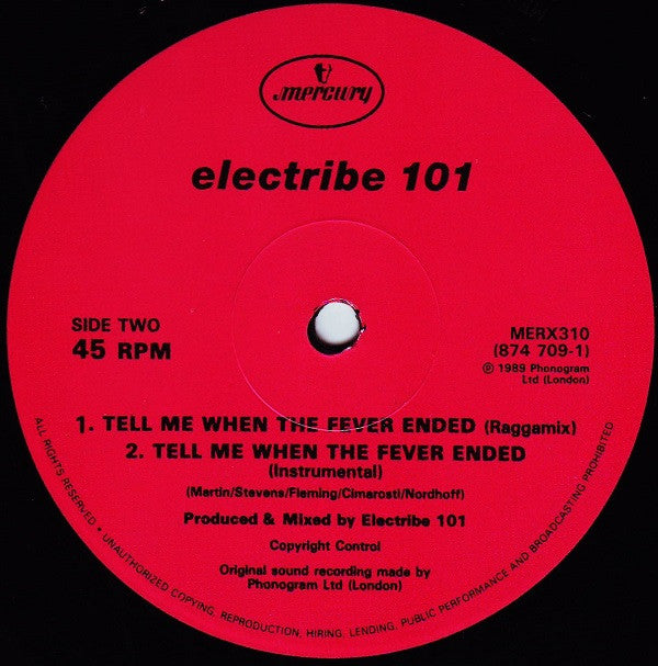 Electribe 101 : Tell Me When The Fever Ended (12", Single)