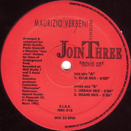 Join Three : Movin On (12")