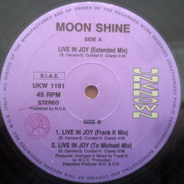 Moon Shine : Live In Joy (12")