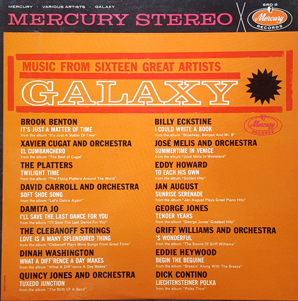 Various : Galaxy (Music From Sixteen Great Artists) (LP, Comp)