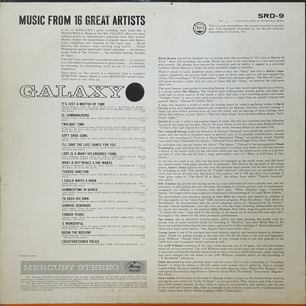 Various : Galaxy (Music From Sixteen Great Artists) (LP, Comp)