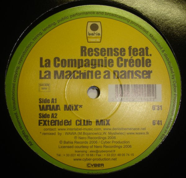 Resense Feat. La Compagnie Créole : La Machine A Danser (12")