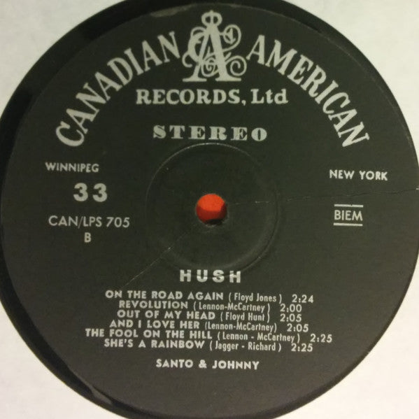 Santo & Johnny : Hush (LP, Album, Mono, Gat)