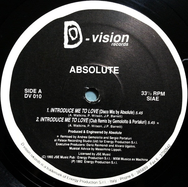 Absolute (2) : Introduce Me To Love (12")