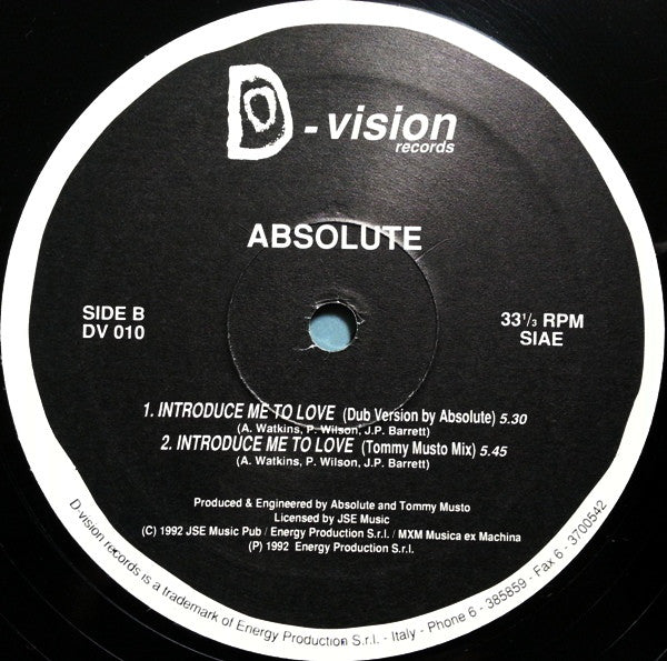 Absolute (2) : Introduce Me To Love (12")