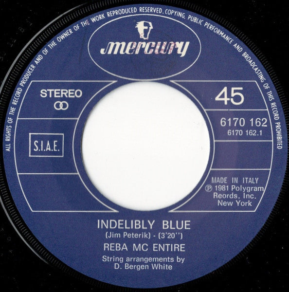 Reba McEntire : Indelibly Blue (7")