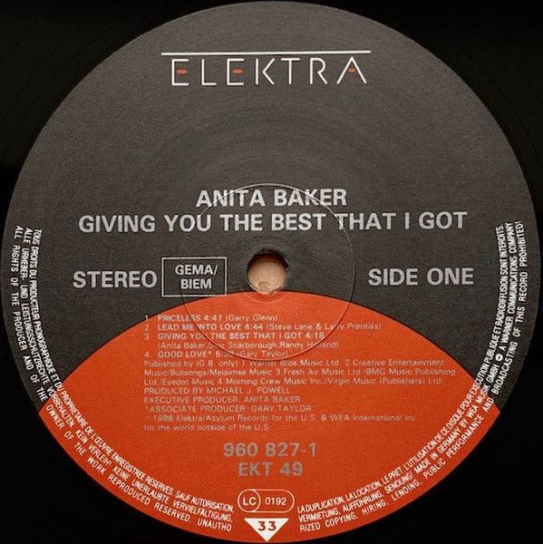 Anita Baker : Giving You The Best That I Got (LP, Album)
