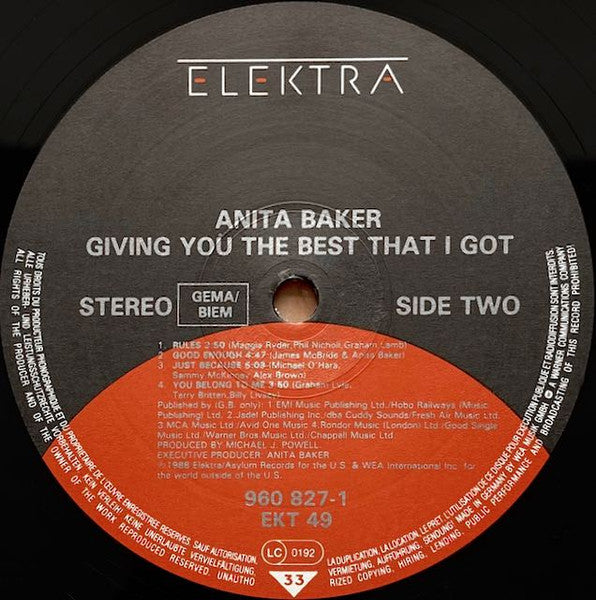 Anita Baker : Giving You The Best That I Got (LP, Album)