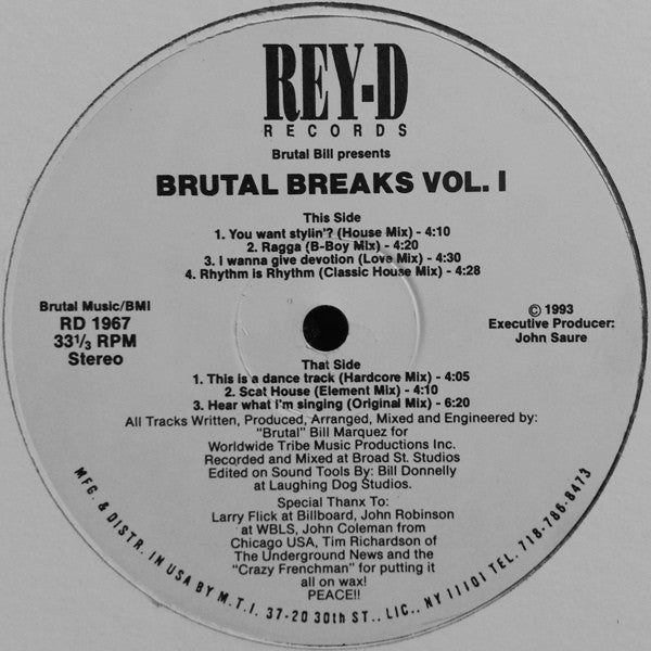 Brutal Bill : Brutal Breaks Vol. 1 (12")